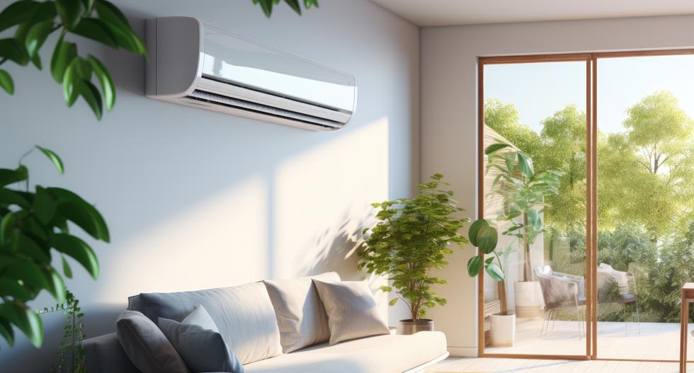 Pompe à chaleur air-eau utilisant un système Inverter de type split installée dans une résidence contemporaine