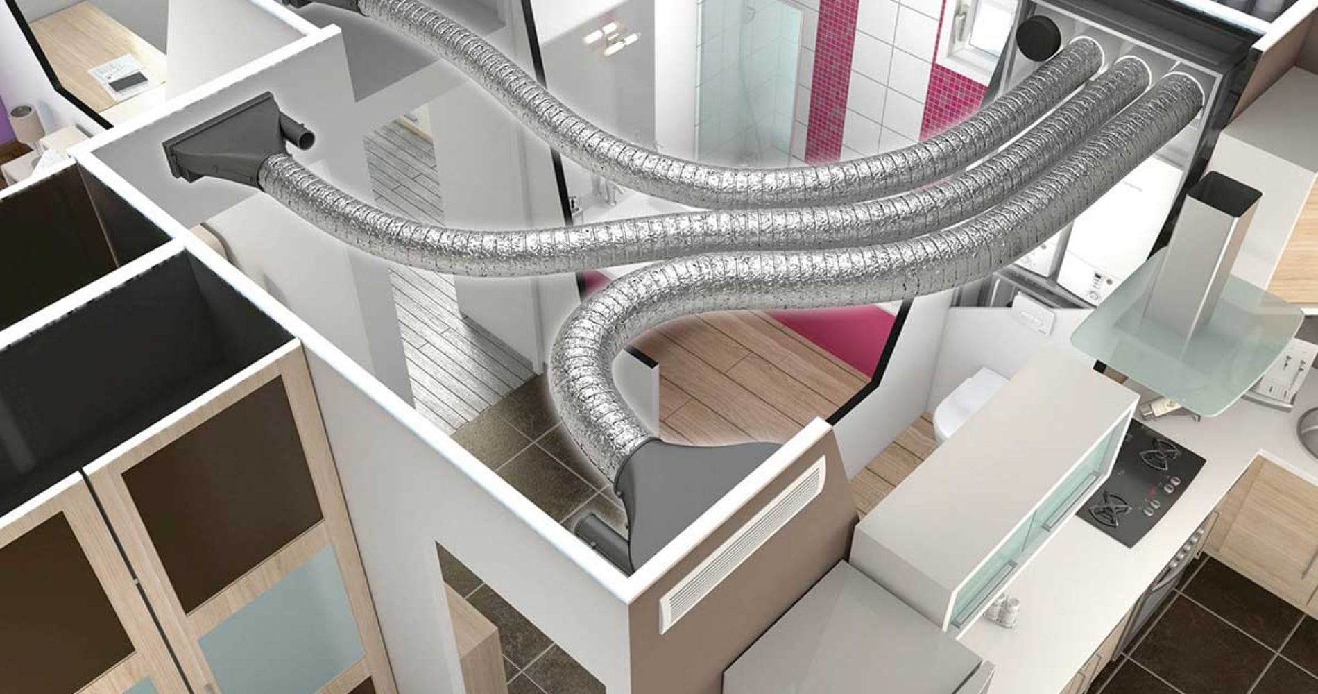 Schéma d'installation d'une climatisation gainable